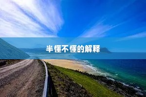 半懂不懂的解释