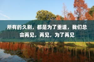 所有的久别，都是为了重逢，我们总会再见，再见，为了再见