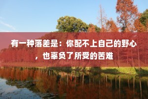 有一种落差是：你配不上自己的野心，也辜负了所受的苦难
