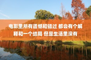 电影里所有遗憾和错过 都会有个解释和一个结局 但是生活里没有