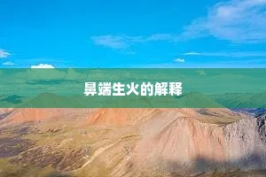 鼻端生火的解释