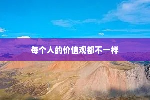 每个人的价值观都不一样