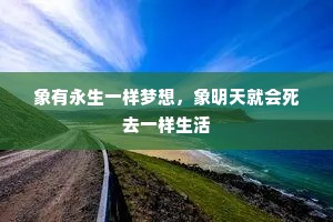 象有永生一样梦想，象明天就会死去一样生活