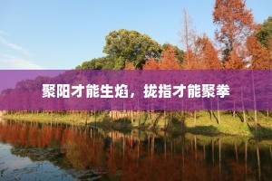 聚阳才能生焰，拢指才能聚拳