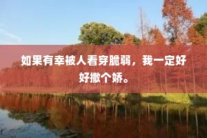 如果有幸被人看穿脆弱，我一定好好撒个娇。