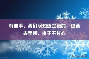 有些事，我们明知道是错的，也要去坚持，由于不甘心