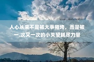人心从来不是被大事摧垮，而是被一.次又一次的小失望耗尽力量