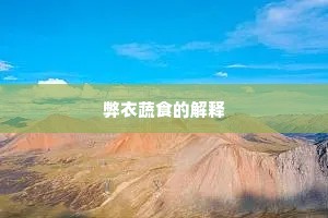 弊衣蔬食的解释