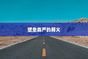 壁垒森严的释义