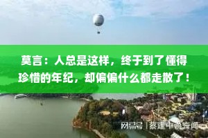 莫言：人总是这样，终于到了懂得珍惜的年纪，却偏偏什么都走散了！