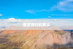 便宜施行的释义