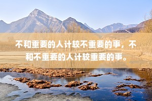 不和重要的人计较不重要的事，不和不重要的人计较重要的事。