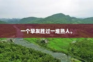 一个挚友胜过一堆熟人。