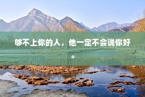 够不上你的人，他一定不会说你好。