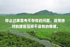 停止过度思考不存在的问题，请用绝对的理智压抑不该有的情绪。