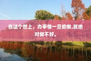 在这个世上，办事情一旦偷懒,就绝对做不好。