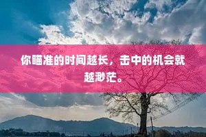 你瞄准的时间越长，击中的机会就越渺茫。