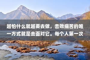 越怕什么就越要去做，击败痛苦的唯一方式就是去面对它。每个人第一次“上台”都会很紧张，但是当你“上台”的次数越来越多,你就会变得习以为常，甚至你会渴望“上台”的机会，渴望被关注的机会。