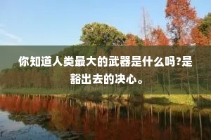 你知道人类最大的武器是什么吗?是豁出去的决心。