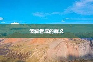 波澜老成的释义