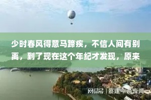 少时春风得意马蹄疾，不信人间有别离，到了现在这个年纪才发现，原来我们已经和很多人，见完了最后一面。