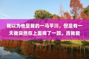 我以为他是我的一马平川，但是有一天我突然在上面摔了一跤。而我能做的，就是在意外中怎样避免自己摔得更惨，伤得更重。
