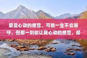 爱是心动的感觉，可能一生不会厮守，但那一刻你让我心动的感觉，却一生不会消失了，每次回忆起来，如久置的红酒般甘醇。