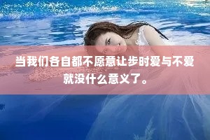 当我们各自都不愿意让步时爱与不爱就没什么意义了。