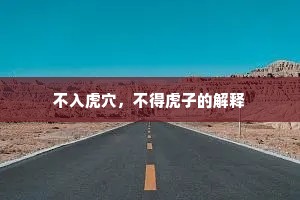 不入虎穴，不得虎子的解释