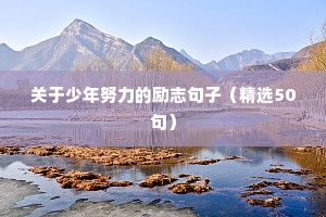 关于少年努力的励志句子（精选50句）