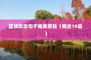 篮球励志句子唯美简短（精选10篇）