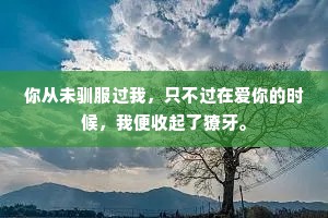 你从未驯服过我，只不过在爱你的时候，我便收起了獠牙。