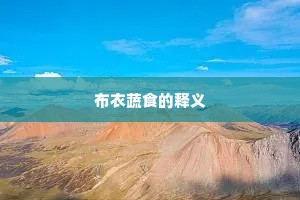 布衣蔬食的释义