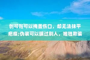 创可贴可以掩盖伤口，却无法抹平疤痕;伪装可以瞒过别人，唯独欺骗不了自己。希望你是真的快乐，而不是偷偷难过。