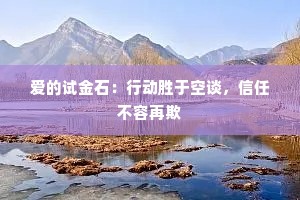 爱的试金石：行动胜于空谈，信任不容再欺