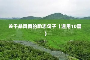 关于暴风雨的励志句子（通用10篇）