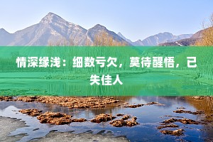 情深缘浅：细数亏欠，莫待醒悟，已失佳人