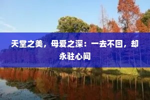 天堂之美，母爱之深：一去不回，却永驻心间
