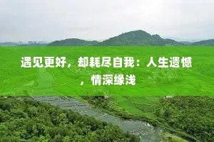 遇见更好，却耗尽自我：人生遗憾，情深缘浅