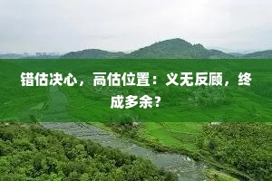 错估决心，高估位置：义无反顾，终成多余？
