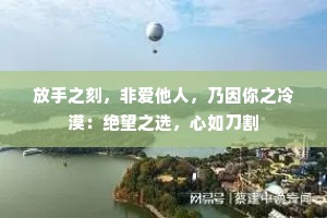 放手之刻，非爱他人，乃因你之冷漠：绝望之选，心如刀割