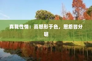 真我性情：喜怒形于色，恩怨皆分明