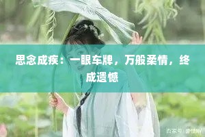 思念成疾：一眼车牌，万般柔情，终成遗憾