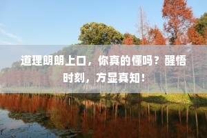 道理朗朗上口，你真的懂吗？醒悟时刻，方显真知！
