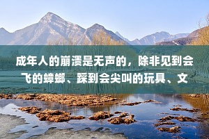 成年人的崩溃是无声的，除非见到会飞的蟑螂、踩到会尖叫的玩具、文件没保存