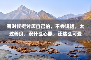 有时候挺讨厌自己的，不会说话，太过善良，没什么心眼，还这么可爱。