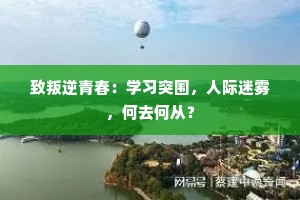 致叛逆青春：学习突围，人际迷雾，何去何从？