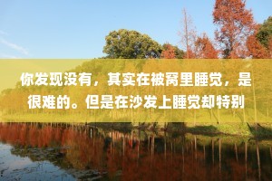 你发现没有，其实在被窝里睡觉，是很难的。但是在沙发上睡觉却特别容易。所以睡觉不能太认真我们应该趁觉不注意，偷偷睡着。