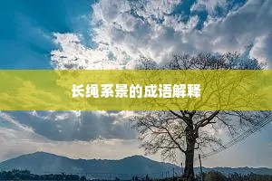 长绳系景的成语解释
