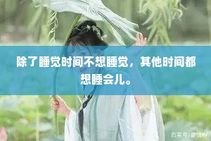 除了睡觉时间不想睡觉，其他时间都想睡会儿。